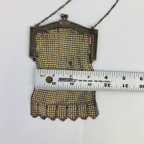 Whiting & Davis Antique‎ Metal Mesh Purse Vintage Flapper Evening Bag Art Deco